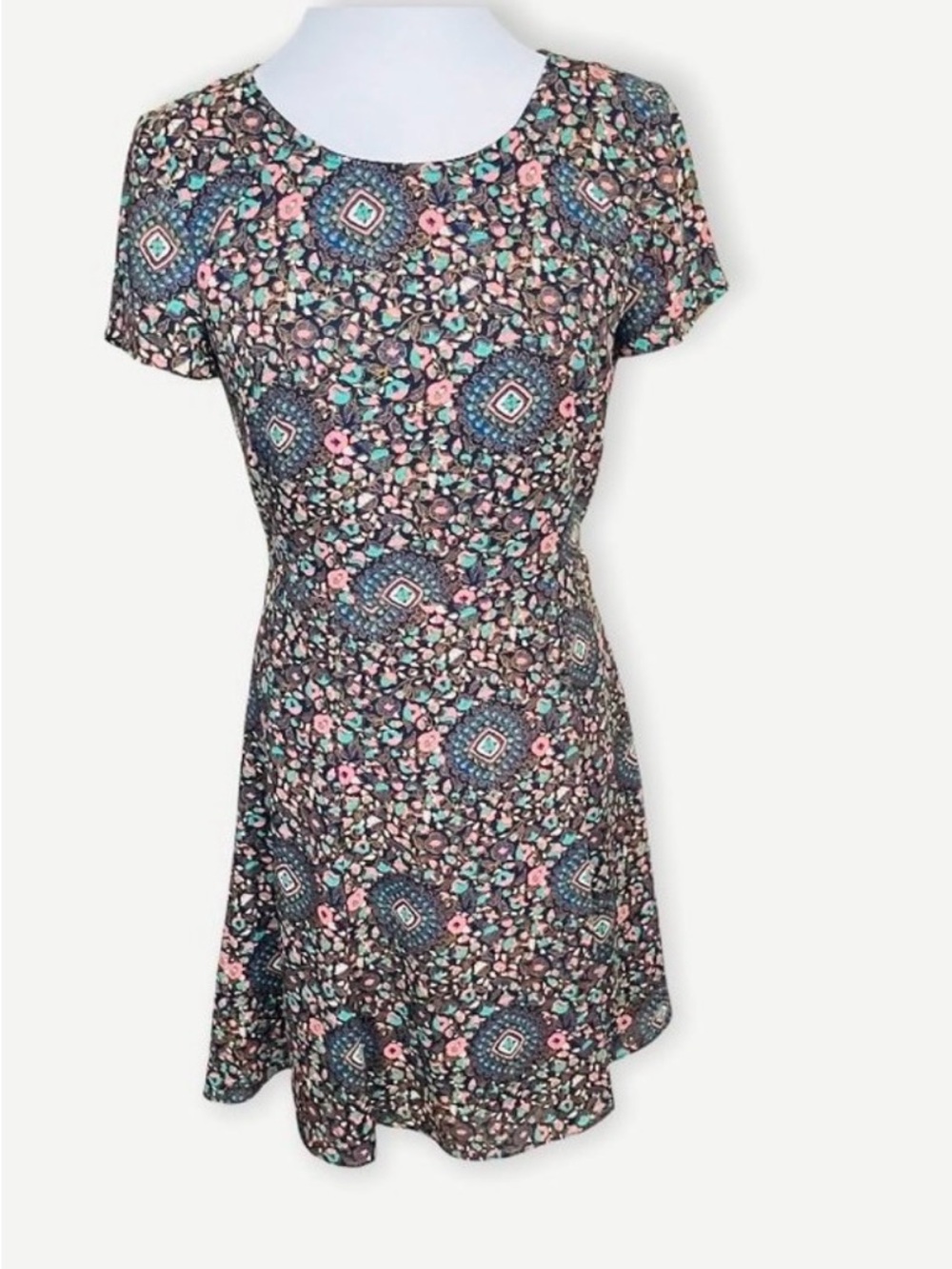 J.Crew Women’s Short Sleeve V-neck Floral Paisley Flutter Chiffon Dress  Size 4 - Picture 2 of 11